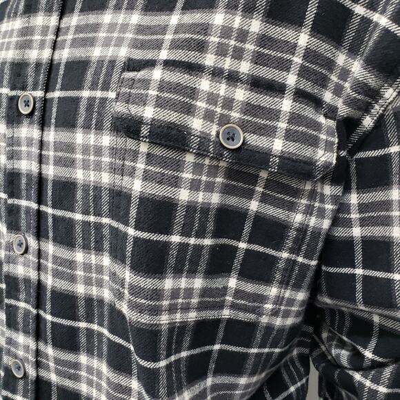JACHS New York Flannel Shirt Plaid Black White Two Pockets Heavy Men 2XL XXL - Picture 5 of 14